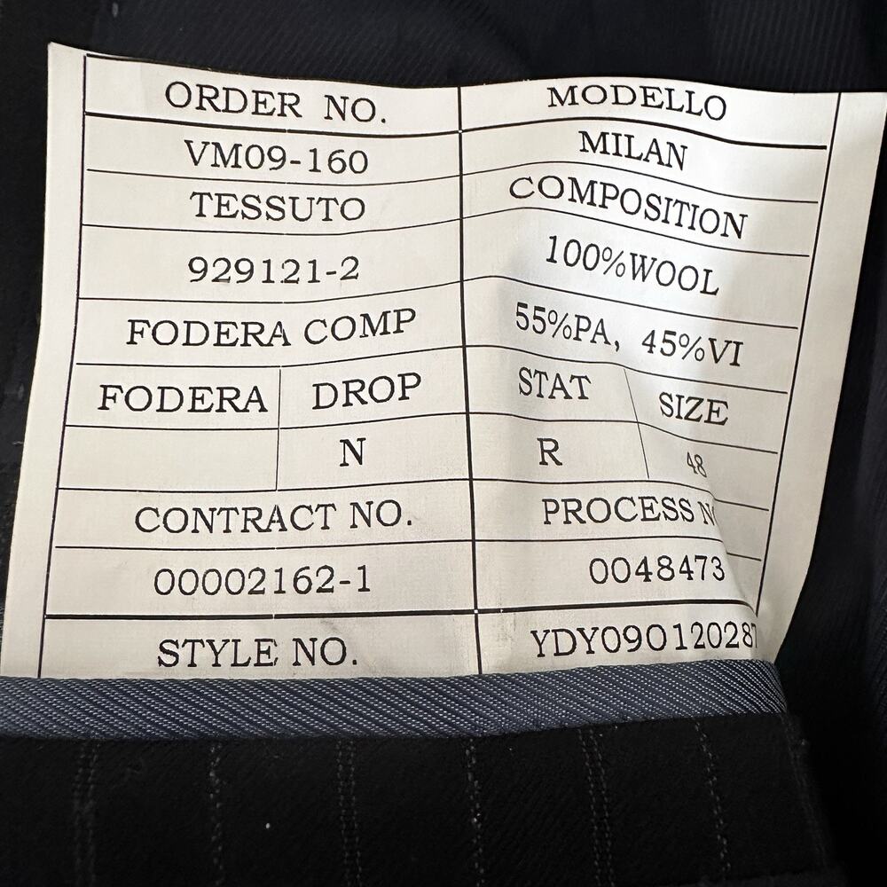 Abito Sartoriale Blazer Sport Coat Men US 38 R Navy Super 150 Subtle pinstripe - Picture 10 of 16